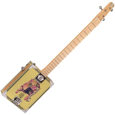 Lace Cigar Box Electric Guitar ~ 3 String ~ Deer Crossing for sale