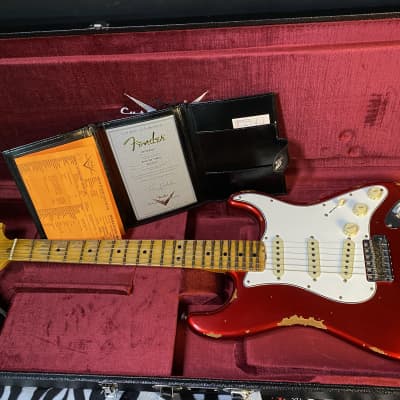 2023 Fender Custom Shop 69 Heavy Relic Stratocaster - Handwound PU's - Authorized Dealer - Aged Candy Apple Red - Only 7.5 lbs - Owned by Frank Hannon of Tesla image 17
