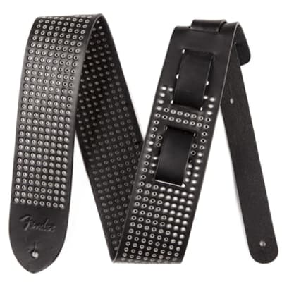 Fender Broken-in Leather Guitar Strap - Black, 2.5″ - Ex Demo