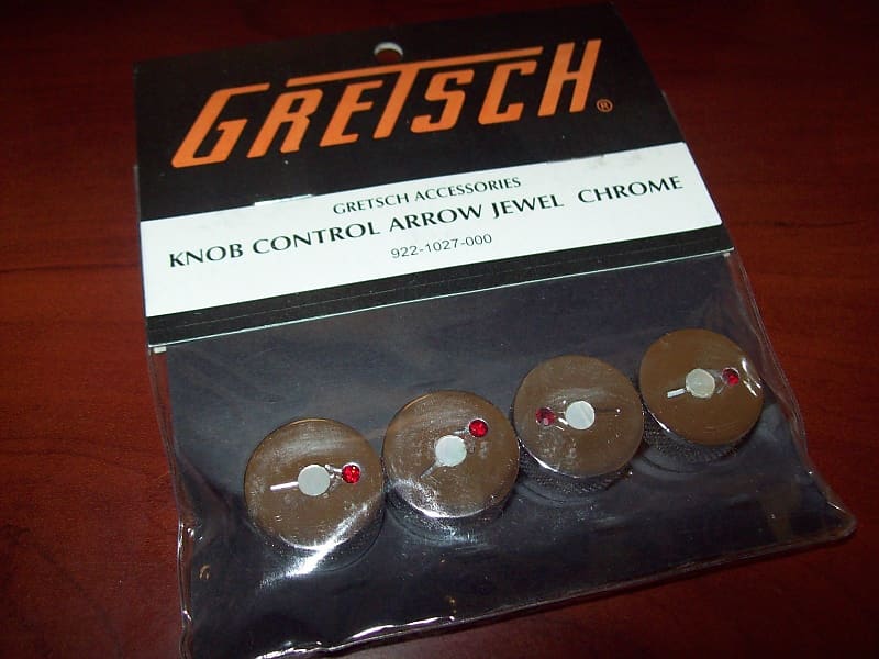 Gretsch Knobs (4), with Arrow & Jewel, CHROME, 922-1027-000 image 1