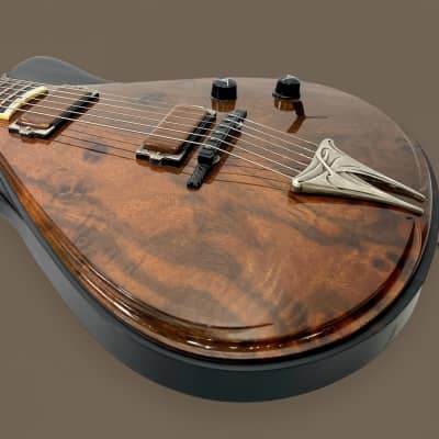 Jesselli Guitars Modernaire Circa 1989-1990 Natural Walnut & Ebony. Owned by Alan Rogan touring tech for Keith Richards. (Authorized Jesselli Dealer) image 8
