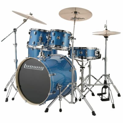 Ludwig LCEE622023EXP Element Evolution 6-Piece Drum Set with Hardware, Blue Sparkle image 3