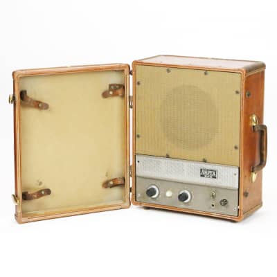 1957 Ampex Model 620 Brown Leatherette Vintage Small Portable Analog Tube PA Guitar Amplifier Instrument Amp with 6” JBL Speaker image 2