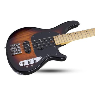 Schecter CV-4 4-String Bass Guitar (3-Tone Sunburst, Maple Fretboard) image 2