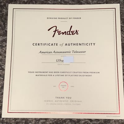 2019 Fender American  Telecaster  ACOUSTASONIC  guitar. Made in the usa image 12