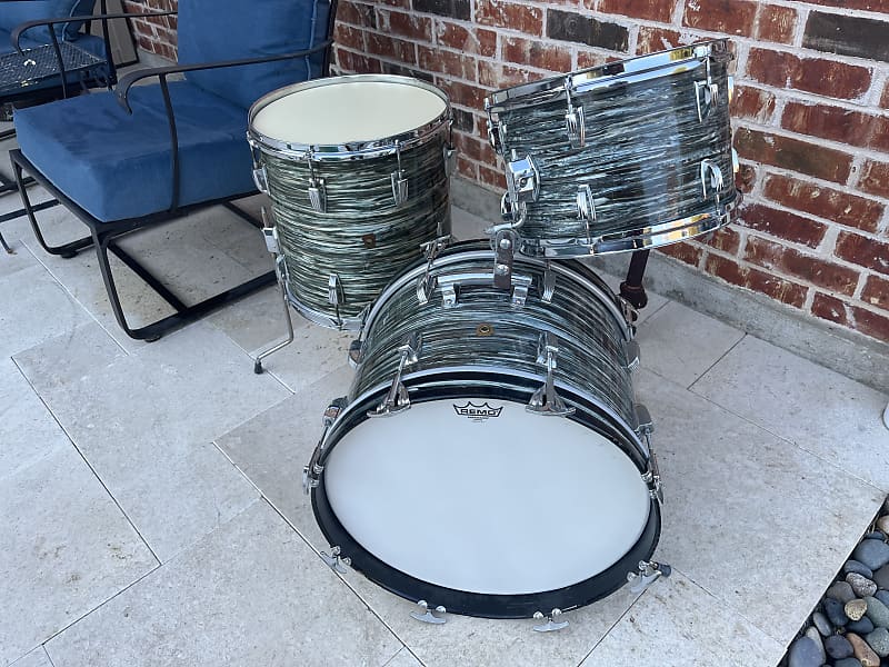 Ludwig 1960’s Blue oyster pearl 18 inch drum set Reverb