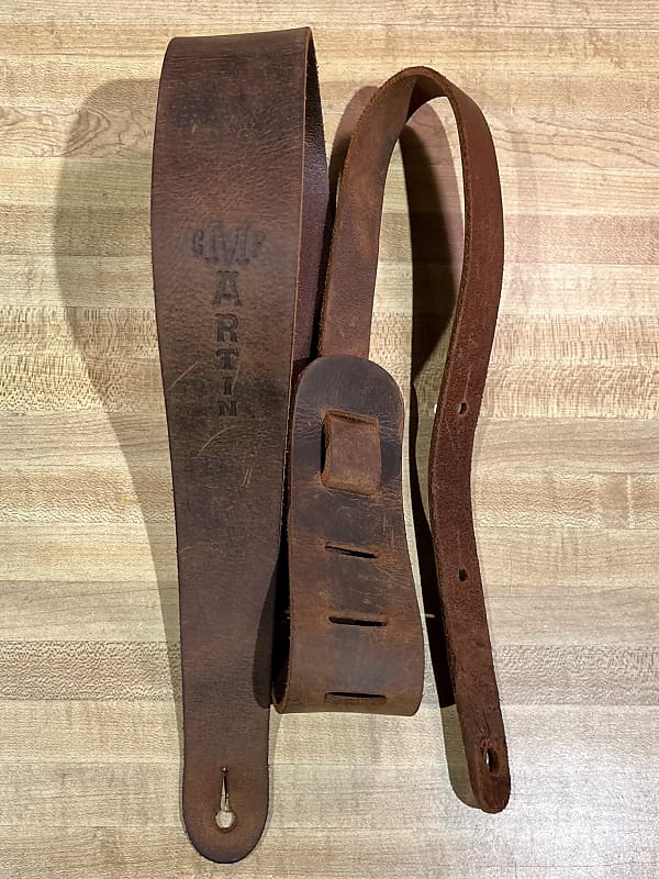 Martin Vintage Leather Guitar Strap Distressed Leather Reverb
