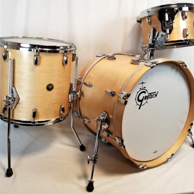 Gretsch USA Custom "Charlie Watts" Style 3-Piece Kit, Natural Satin Lacquer, Classic Maple, 14x20, 8x12,14x14 2023 image 1