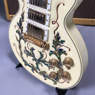Gibson Les Paul Rare Custom Shop Original One Off Design "Glitter Girls" 1989 Pearl White image 6