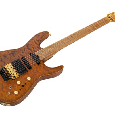 Jackson USA Signature Phil Collen PC1 Stain - Caramelized Flame Maple Fingerboard - Satin Transparent Amber for sale