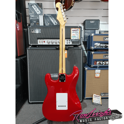 SX VES62CAR Vintage Series 'ST' Style Electric Guitar w/ Bag in Candy Apple Red image 5