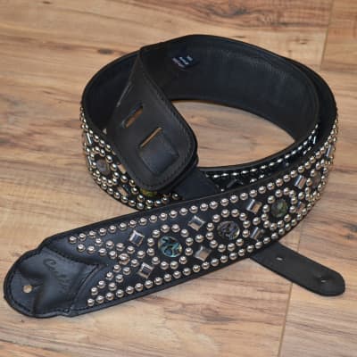 Carlino Carlino Abalone 45 Studded Strap 2020 Black Leather for sale