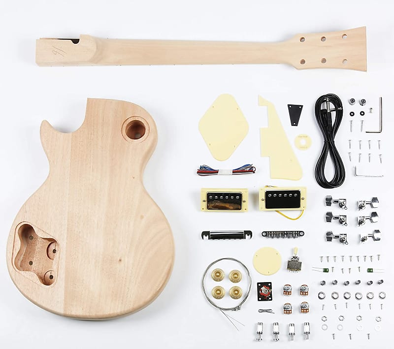 DIY Electric Guitar Kit Les Paul Mahogany Body Maple Neck and