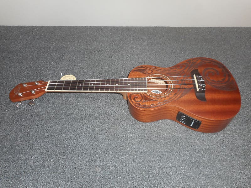 Oscar Schmidt Acoustic/Electric Hawaiian Tattoo Concert Ukulele