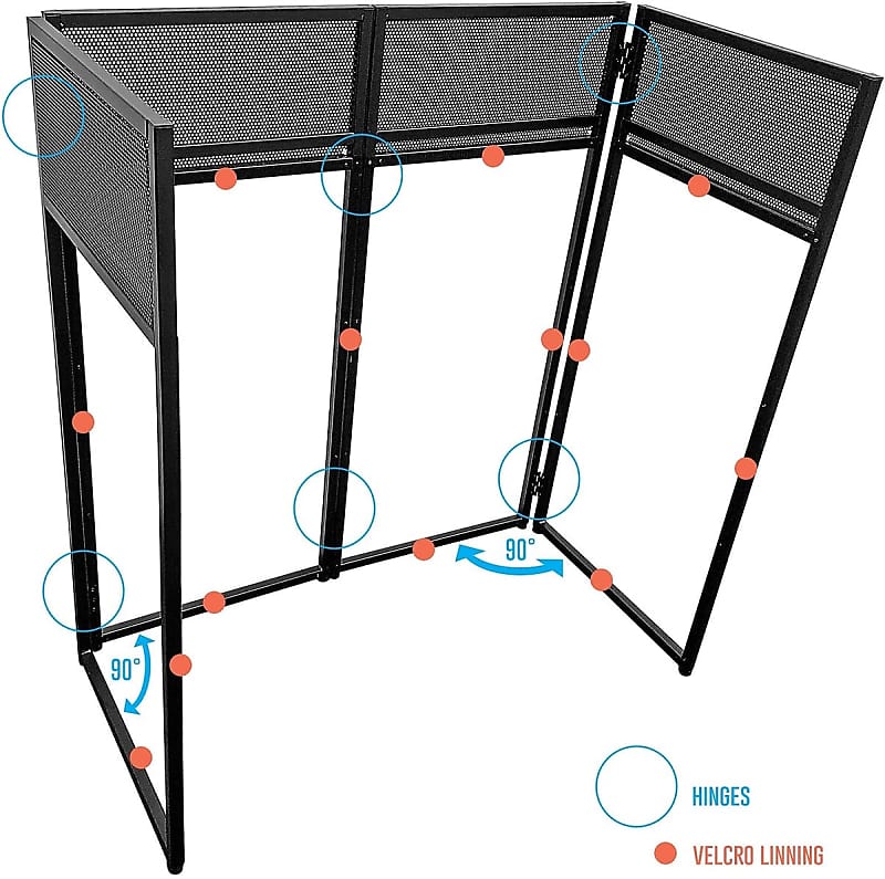 AxcessAbles Portable DJ Facade Booth with Black and India