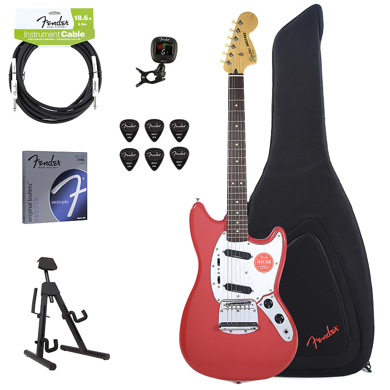 Squier Vintage Modified Mustang Fiesta Red w/White Pearloid