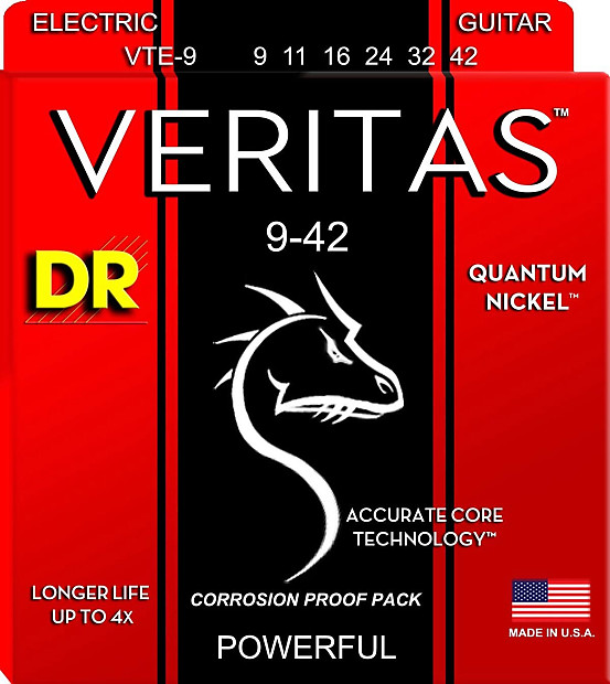 DR VTE-9 Veritas Electric Guitar Strings - Light (9-42) image 1