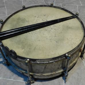 sehr alte Jazz steel snare drum TROMMEL + Stecken um 1930 image 1
