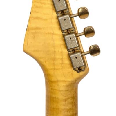 2022 Fender Custom Shop 1955 Stratocaster Relic White Blonde+Aged Shell Pink image 6