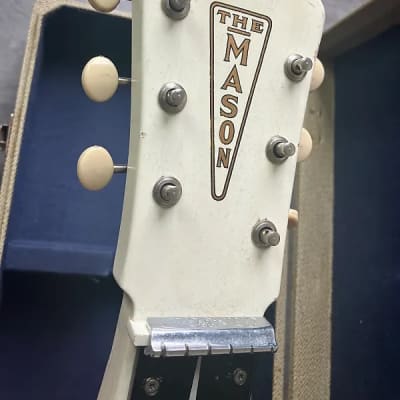 Mason lap steel 1953 white with Gibson Moderne headstock style shape 1953 - White image 8