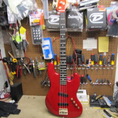Moon Jazz Bass 1980s Trans Red over Ash image 2