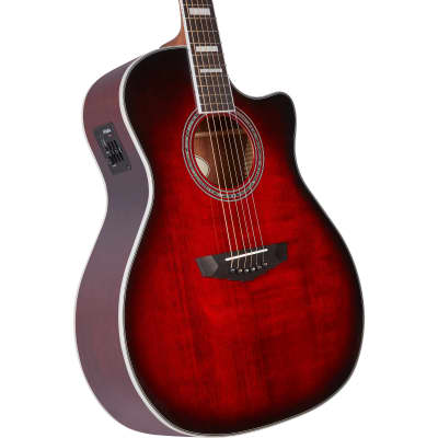 D'Angelico Premier Gramercy Trans Black Cherry Burst Electro-Acoustic Guitar image 3