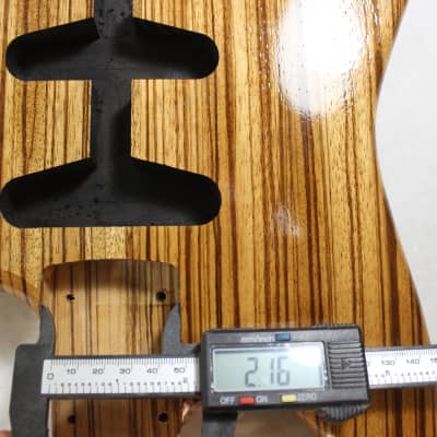 Finished Zebrawood HSS guitar body - fits Fender Strat Stratocaster neck Floyd Rose J1460 image 8