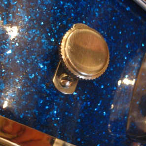 Rogers 5x14 Wood Dynasonic Snare Drum Blue Sparkle 1962 image 10