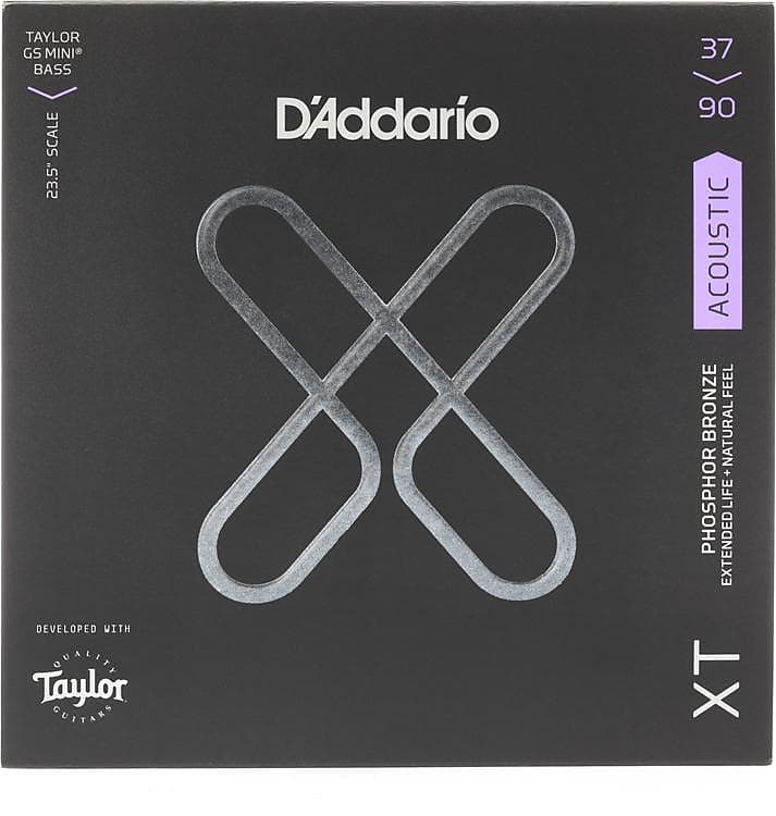 D'Addario 37-90 Custom Light, Taylor GS Mini, XT Phosphor Bronze Coated Acoustic Bass Strings