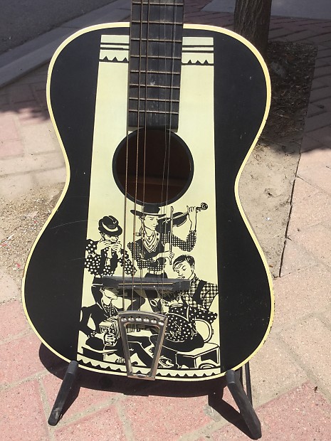 Montgomery Wards Hilly Billy Cowboy Art Guitar 193? image 1