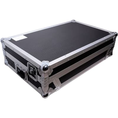 ProX Flight-Style Road Case for Pioneer DDJ-FLX10 DJ Controller With Sliding Laptop Shelf, 1U Rack Space & Wheels Black image 1