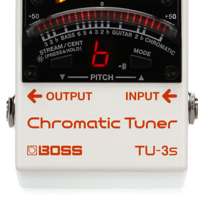 Boss TU-3S Chromatic Tuner  Bundle with EBS PG-18 Premium Gold Flat Patch Cable - Right Angle to Right Angle - 7.09 inch image 2