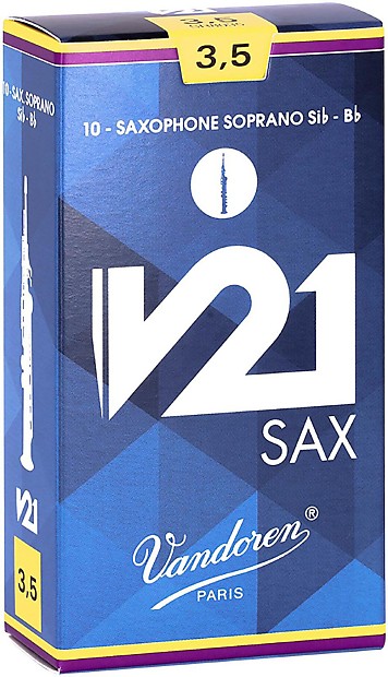 Vandoren SR8035 V21 Series Soprano Saxophone Reeds - Strength 3.5 (Box of 10) image 1