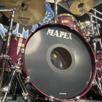 Carmine Appice’s Complete Mapex Orion Series Set, 6-Piece Plus Hardware and Cases! Excellent!! - Birdseye Transparent Violet image 18