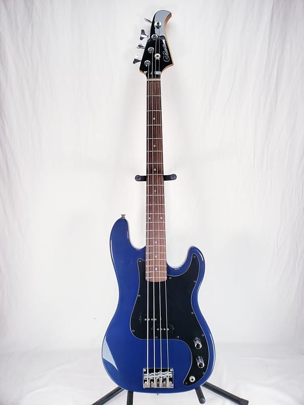 Silvertone 4String Blue Electric Bass Guitar Reverb