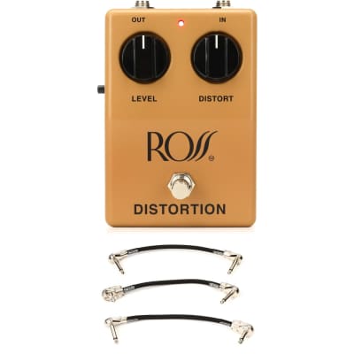 Ross Distortion Guitar Effects Pedal and 3 Patch Cables image 1