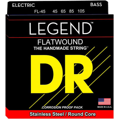 DR Strings Legend Polished Flatwound Stainless Steel Bass Strings: Medium 45-105 image 1