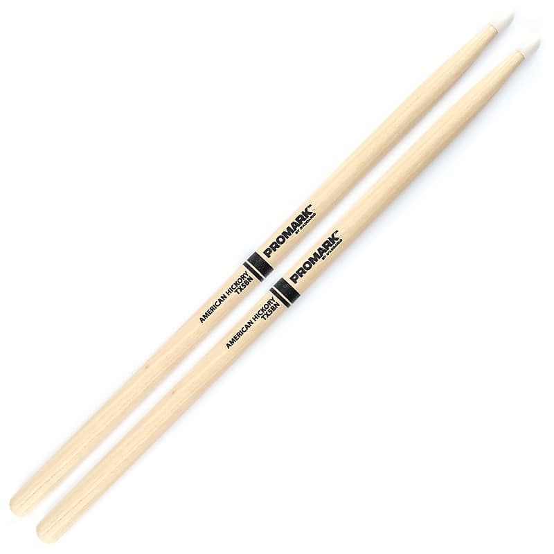 ProMark Classic Forward 5B Hickory Drumstick, Oval Nylon Tip image 1