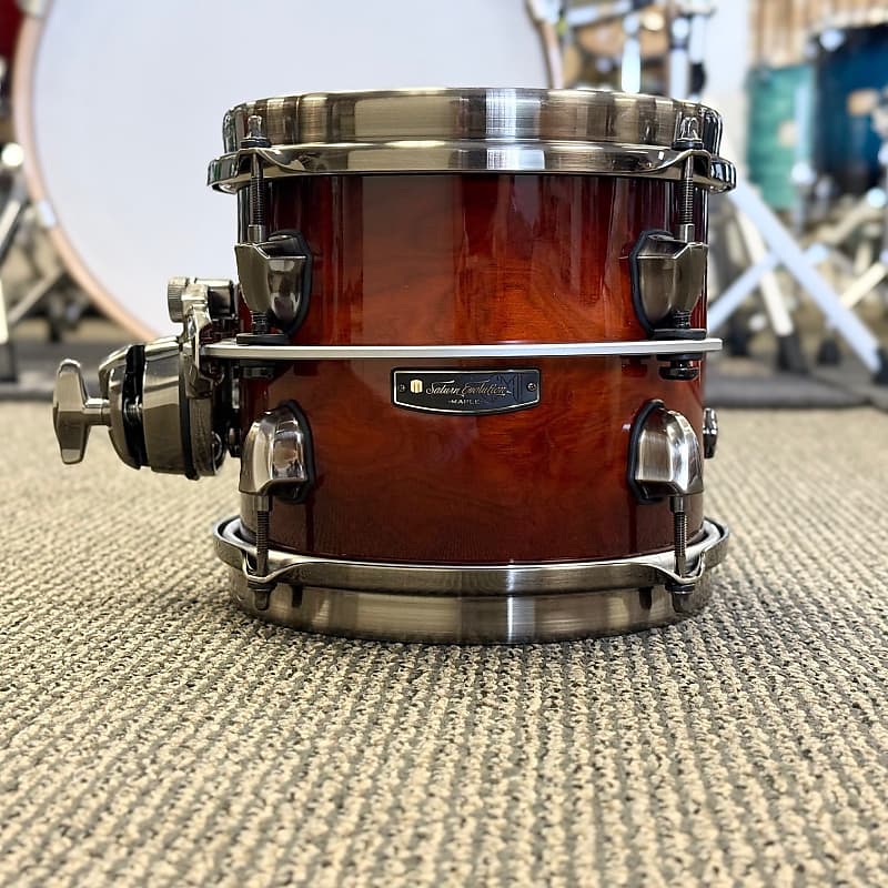 Mapex Saturn Evolution Special Edition 7x8" Rack Tom - Maple Burl Blaze image 1