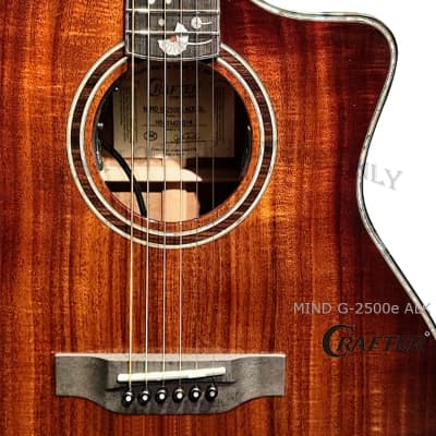New! Crafter MIND G-2500e ALK DL Orchestra Cutaway all Solid acacia koa electronics acoustic guitar image 7