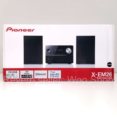 Pioneer X-EM26 10W CD FM Receiver Bluetooth Wireless Music System w/ Speakers image 2