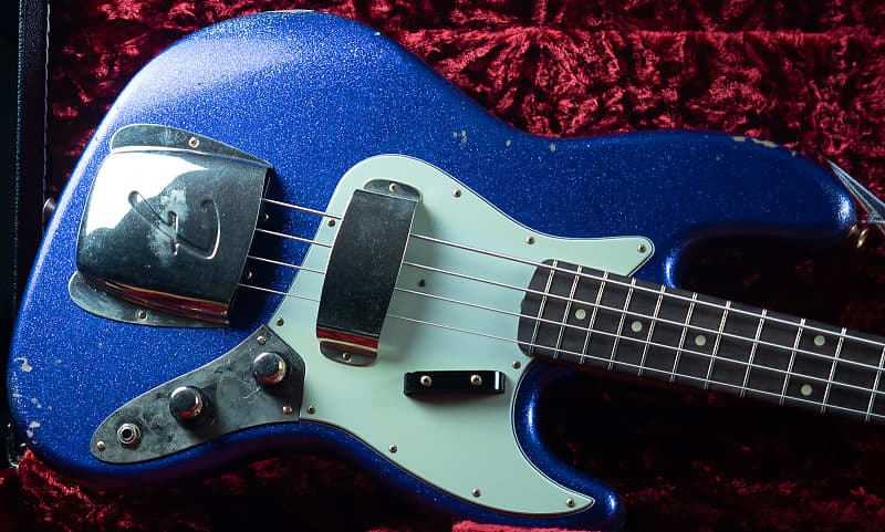 2018 Fender Custom Shop '64 Jazz Bass Stacked Knobs Purple Sparkle Aged*853-r052Bass image 1