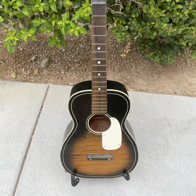 Vintage Silvertone Model 606  60's Sunburst Parlor Guitar image 1