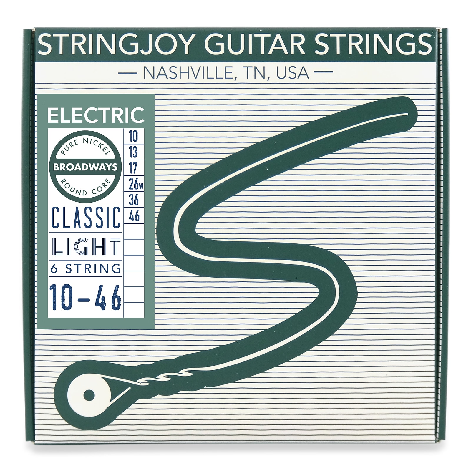 Stringjoy Broadways Pure Nickel Electric Guitar Strings Classic