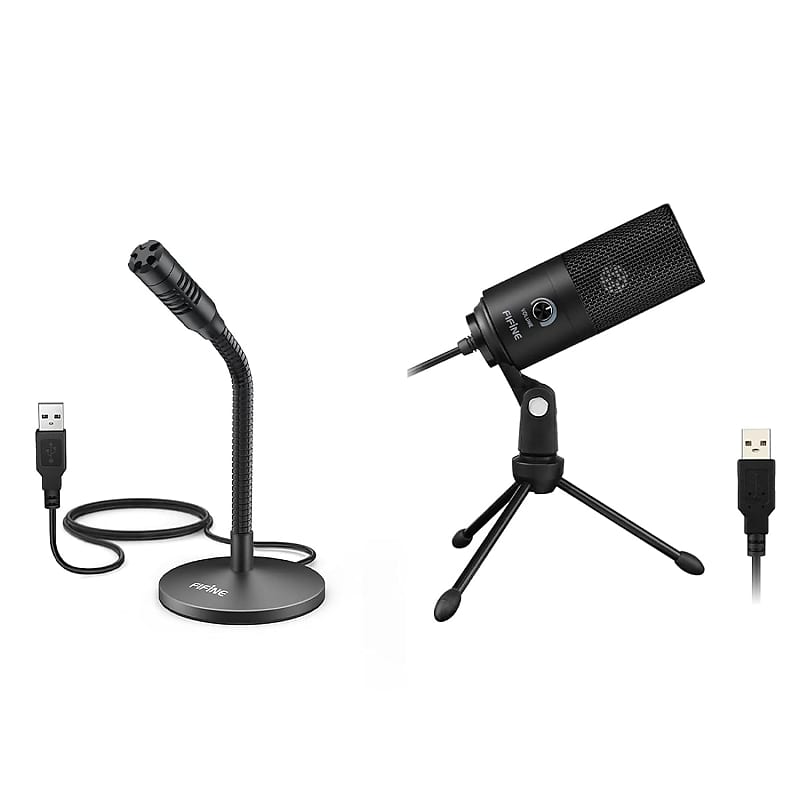 FIFINE Mini Gooseneck USB Microphone for Dictation and Recording,Desktop  Microphone for Computer Laptop PC.Plug and Play Great for