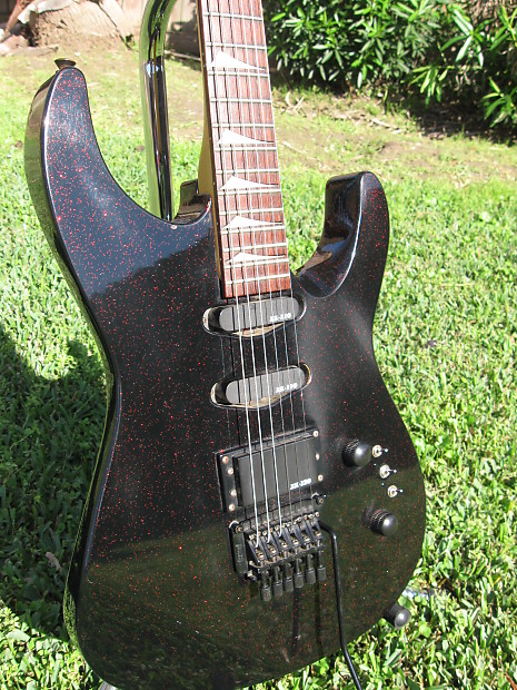 1980's Kaman Applause GTX 23 Black/Red metallic flake electric guitar made  in Korea RARE