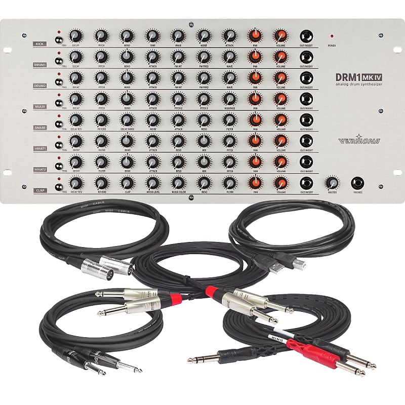 Vermona DRM1 MKIV Analog Drum Synthesizer Cable Kit Reverb