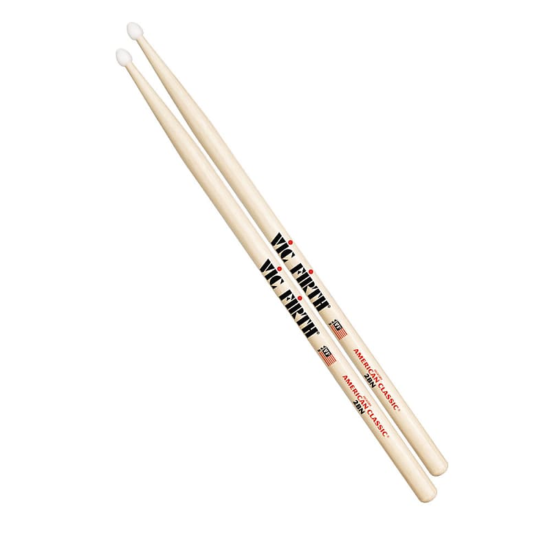 Vic Firth American Classic® 2B Nylon Tip Hickory Drumsticks (6-Pair) VF2BN image 1