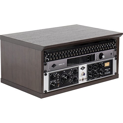 Gator Elite Furniture Series 4U Desktop Studio Rack in Dark Walnut Brown Finish image 1