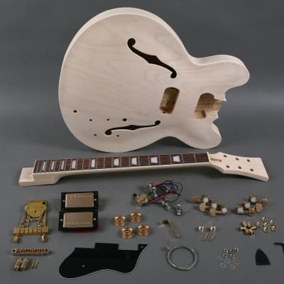 Unbranded 335  Electric Guitar DIY Kit Natural Unfinished image 3